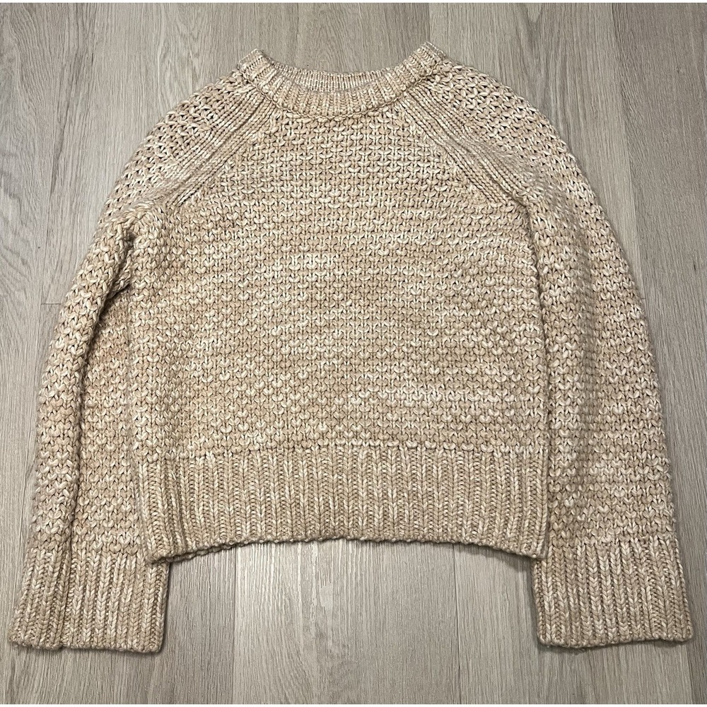 Banana Republic Popcorn Stitch Knit Pullover Sweater SZ XS in Baja Sand